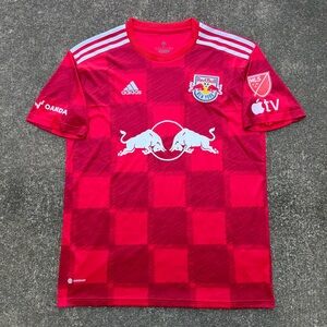 Adidas MLS New York Red Bulls 2022/23 Red Away Soccer Jersey Large Aeroready